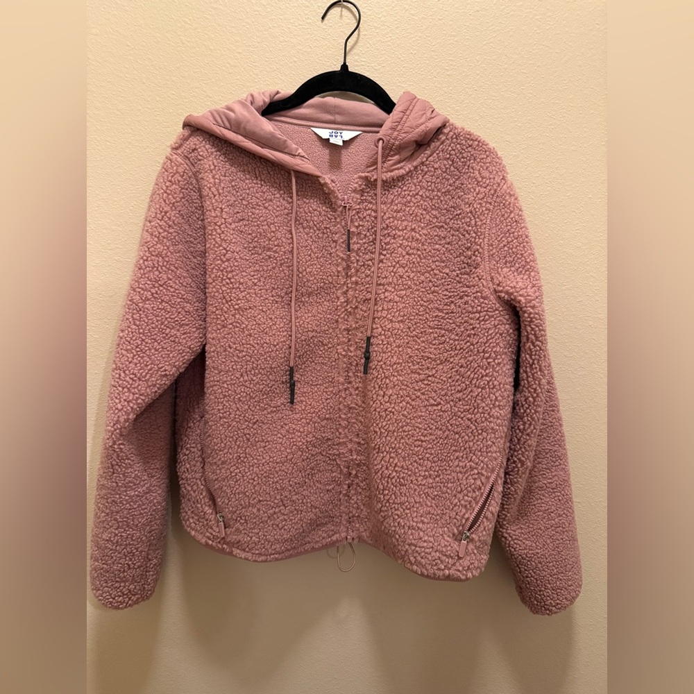 pink fuzzy crop jacket